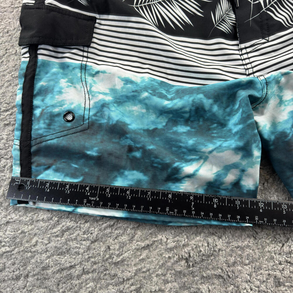 Hulakai Men's Board Shorts Swim Trunks Size 38 Surf Swim Palms Striped - Picture 7 of 8